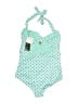 Pez D'Or Hearts Green Teal One Piece Swimsuit Size L - photo 2