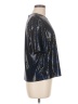 Diane von Furstenberg 100% Polyester Metallic Silver Short Sleeve Top One size - photo 4