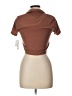 Wallflower 100% Polyester Brown Short Sleeve Turtleneck Size L - photo 2