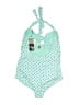 Pez D'Or Hearts Green Teal Swimsuit Top Size L - photo 2