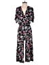 London Times Floral Black Jumpsuit Size 4 - photo 1