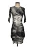 Helmut Lang 100% Viscose Graphic Gray Cocktail Dress Size P (petite) - photo 1