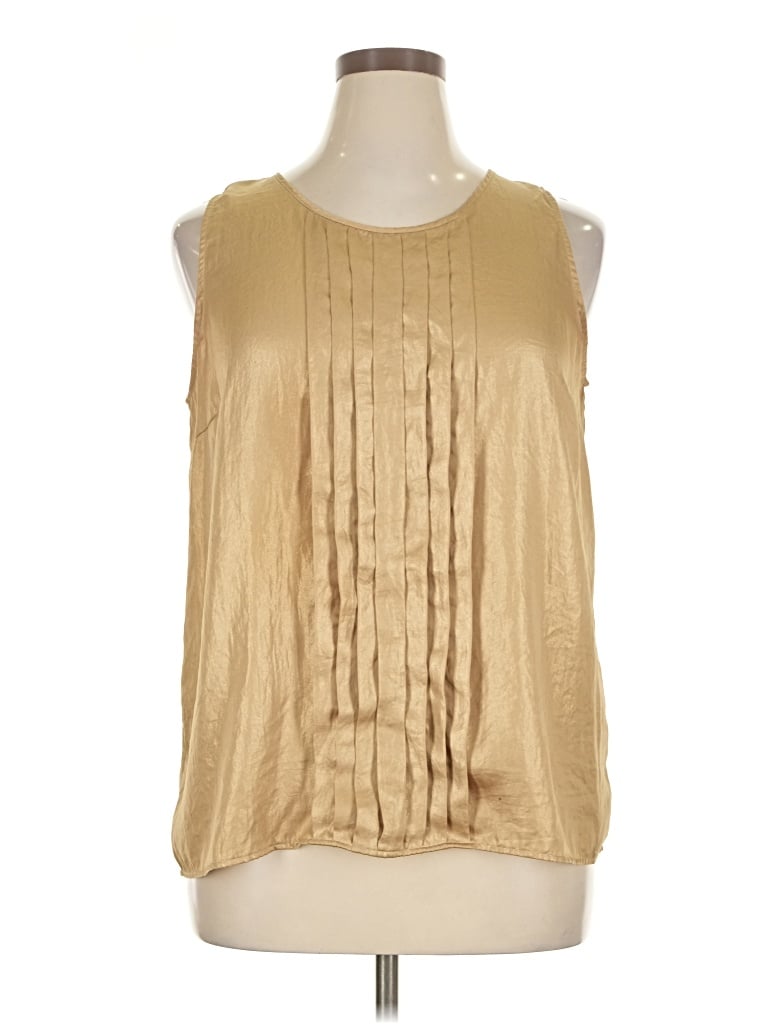 Pre-owned Dana Buchman Sleeveless Blouse In Gold