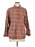 Love Notes 100% Cotton Plaid Orange Long Sleeve Button-Down Shirt Size L - photo 1