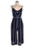 Teeze Me 100% Polyester Chevron-herringbone Blue Jumpsuit Size 11 - 12 - photo 1