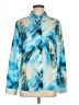 Shein Print Blue Long Sleeve Blouse Size 8 - 10 - photo 1