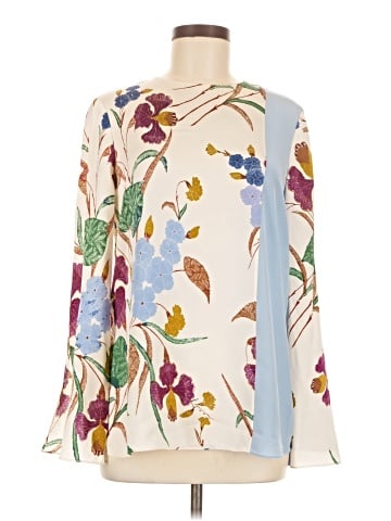 Diane von Furstenberg Long Sleeve Silk Top (view 1)