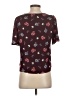 Express 100% Polyester Hearts Burgundy Short Sleeve Blouse Size XS - photo 2
