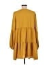 Unbranded Solid Yellow Casual Dress Size L - photo 2