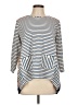 MULTIPLES Stripes Blue 3/4 Sleeve Blouse Size L - photo 1