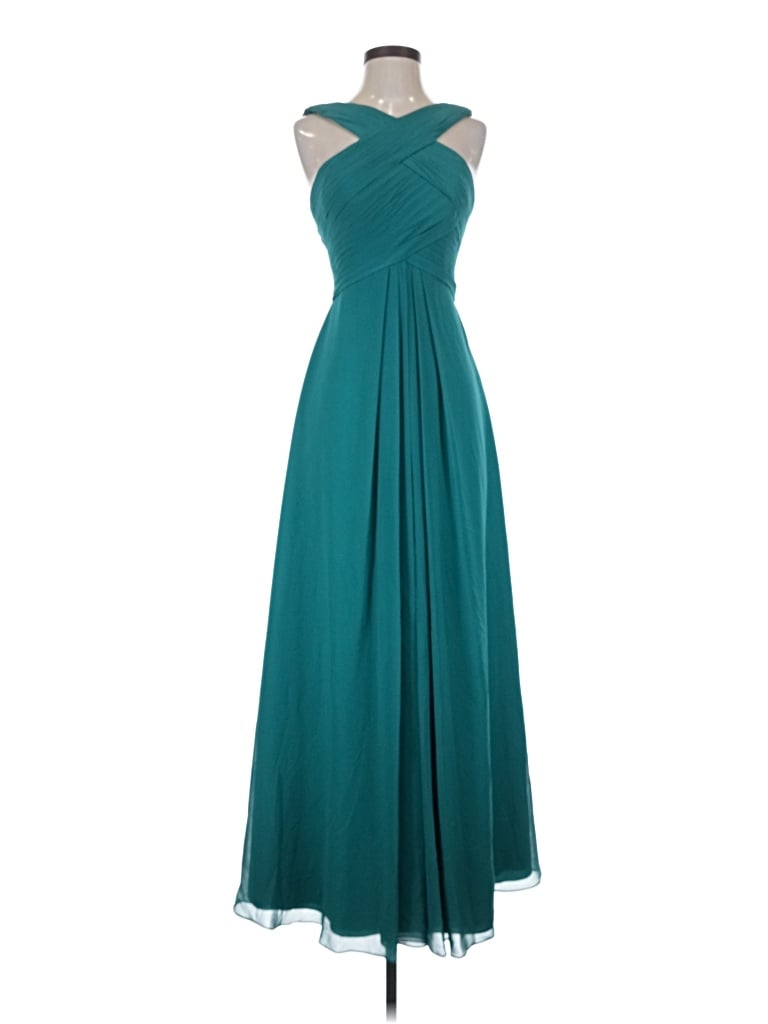 Azazie Cocktail Dress - Bridesmaid: Teal Dresses - Used - Size 0