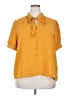 Shein Curve 100% Polyester Yellow Short Sleeve Blouse Size 2XL - photo 1