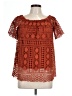 Maurices 100% Polyester Orange Short Sleeve Blouse Size L - photo 1
