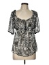 LOVE SQUAD 100% Polyester Silver Short Sleeve Blouse Size L - photo 1