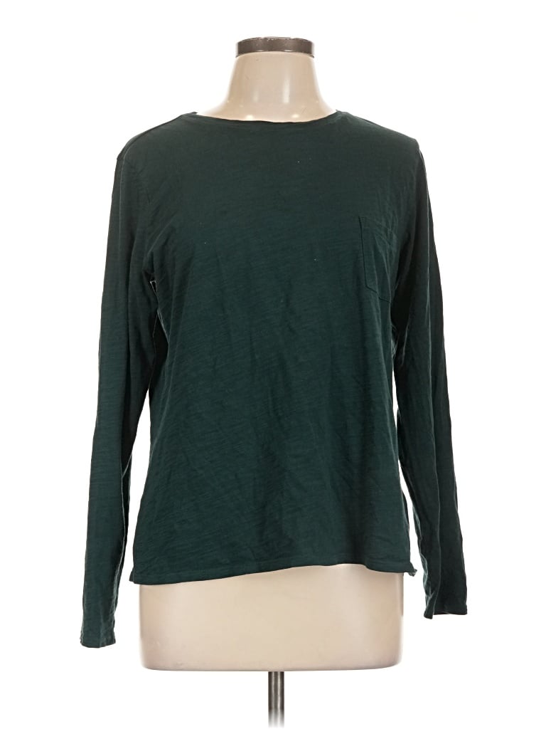 Pre-owned Garnet Hill Long Sleeve T-shirt In Green