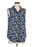 Talbots Outlet Hearts Blue Sleeveless Button-Down Shirt Size M - photo 1