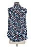 Talbots Outlet Hearts Blue Sleeveless Button-Down Shirt Size M - photo 2