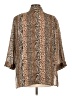 BonWorth Animal Print Brown 3/4 Sleeve Blouse Size L - photo 2