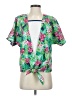 Cricket Lane 100% Polyester Tropical Green Short Sleeve Blouse Size S - photo 1