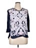 Chico's 100% Linen Blue 3/4 Sleeve Blouse Size Med (1) - photo 1