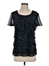 Christopher & Banks 100% Polyester Stars Black Short Sleeve Blouse Size S - photo 1