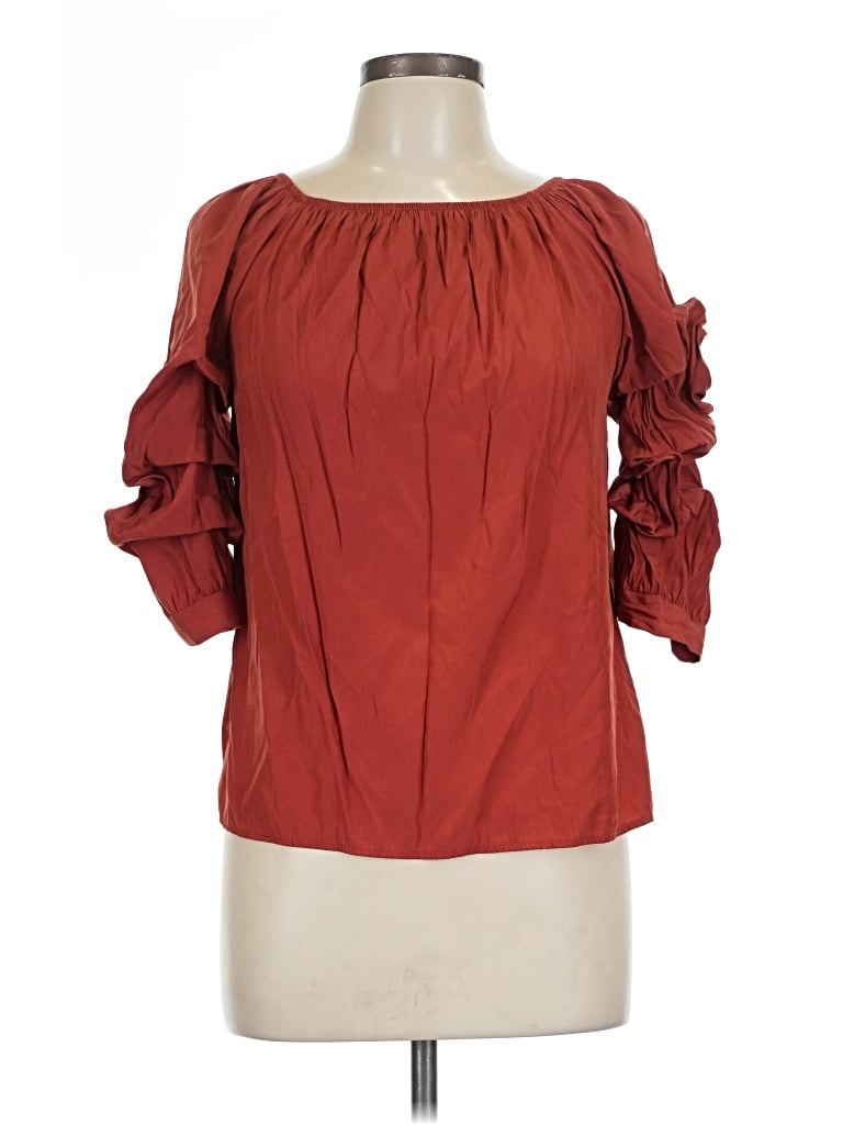 Pre-owned Assorted Brands 3/4 Sleeve Blouse In Red