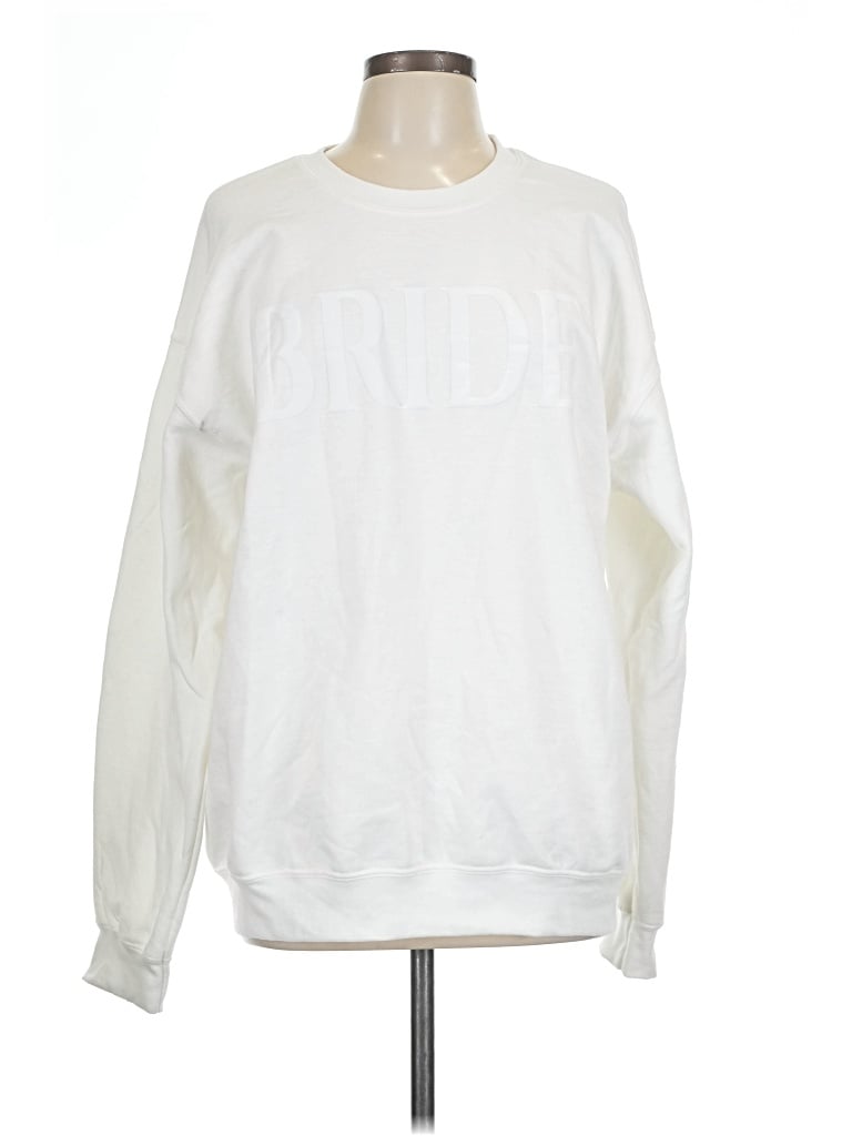 Pre-owned Gildan Sweatshirt In White
