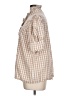 Unbranded Checkered-gingham Tan Short Sleeve Blouse Size L - photo 5