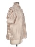 Unbranded Checkered-gingham Tan Short Sleeve Blouse Size L - photo 4