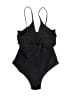 Unbranded Solid Black One Piece Swimsuit Size M - photo 1