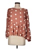 Blu Pepper 100% Rayon Polka Dots Brown Long Sleeve Blouse Size M - photo 1
