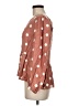 Blu Pepper 100% Rayon Polka Dots Brown Long Sleeve Blouse Size M - photo 5