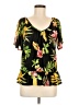 Ember 100% Polyester Black Short Sleeve Blouse Size M - photo 1