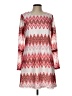 Tacera 100% Polyester Chevron-herringbone Red Casual Dress Size L - photo 1