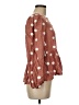 Blu Pepper 100% Rayon Polka Dots Brown 3/4 Sleeve Blouse Size M - photo 4