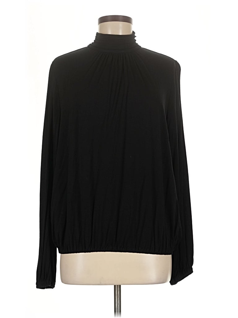 Pre-owned Max Studio Long Sleeve Top Black Turtleneck Tops
