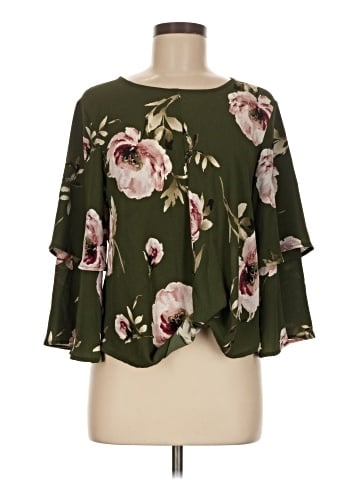 Lily White 3/4 Sleeve Blouse (view 1)