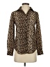 Zara Basic Animal Print Brown Long Sleeve Blouse Size XS - photo 1