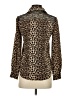 Zara Basic Animal Print Brown Long Sleeve Blouse Size XS - photo 2