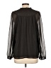 Ann Taylor LOFT 100% Polyester Black Long Sleeve Blouse Size L - photo 2