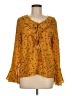 Tea n Rose 100% Polyester Yellow Long Sleeve Blouse Size M - photo 1