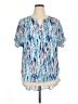 Sami & JO 100% Polyester Blue Short Sleeve Blouse Size XL - photo 1