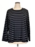 Jessica 100% Polyester Stripes Black Long Sleeve T-Shirt Size 1X - photo 1