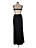 Aqua 100% Polyester Solid Black Cocktail Dress Size 14 - photo 2