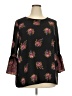 Tacera 100% Polyester Black 3/4 Sleeve Blouse Size 2X - photo 1