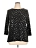 MSK Stars Black 3/4 Sleeve Top Size XL - photo 1