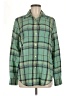 Chaps 100% Cotton Plaid Green Long Sleeve Button-Down Shirt Size M - photo 1