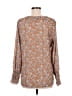 Ann Taylor LOFT 100% Polyester Brown Long Sleeve Blouse Size M - photo 2