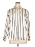 Old Navy 100% Polyester Stripes Ivory Long Sleeve Blouse Size XL - photo 1