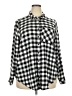 Torrid Checkered-gingham Black Silver Long Sleeve Button-Down Shirt Size 2X Plus (2) - photo 1
